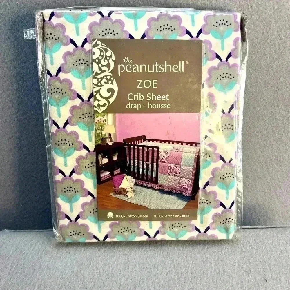 The PeanutShell Zoe Standard Crib Sheet Discontinued Floral New in Package